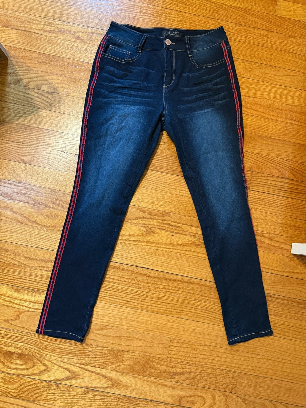 Jalate Red Racing Stripe skinny jeans